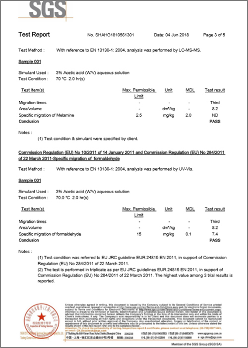 sgs-intertek-passed-melamine-resin-moulding-compound