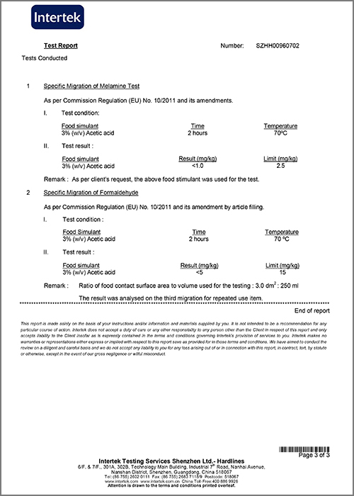 sgs-intertek-passed-melamine-resin-forming-compound